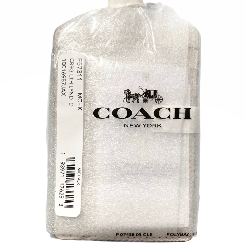 COACH Id Lanyard Chalk Crossgrain Leather - Picture 12 of 12